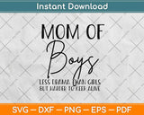 Mom of Boys Less Drama Than Girls But Harder To Keep Alive Svg Design