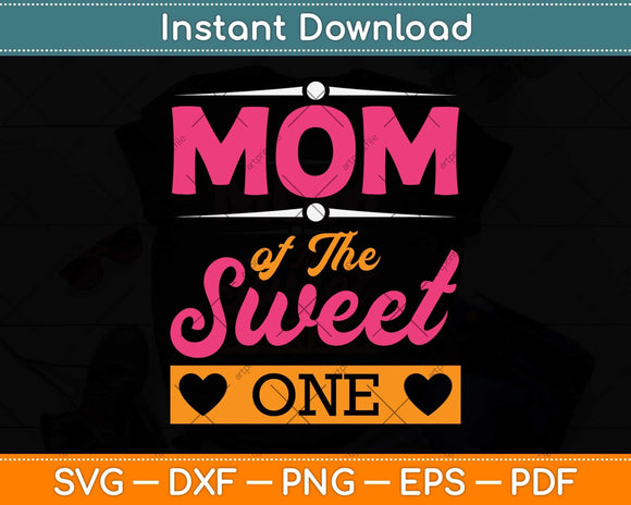 Mom of Sweet One 1st First Birthday Matching Family Donut Svg Png Dxf Cutting File