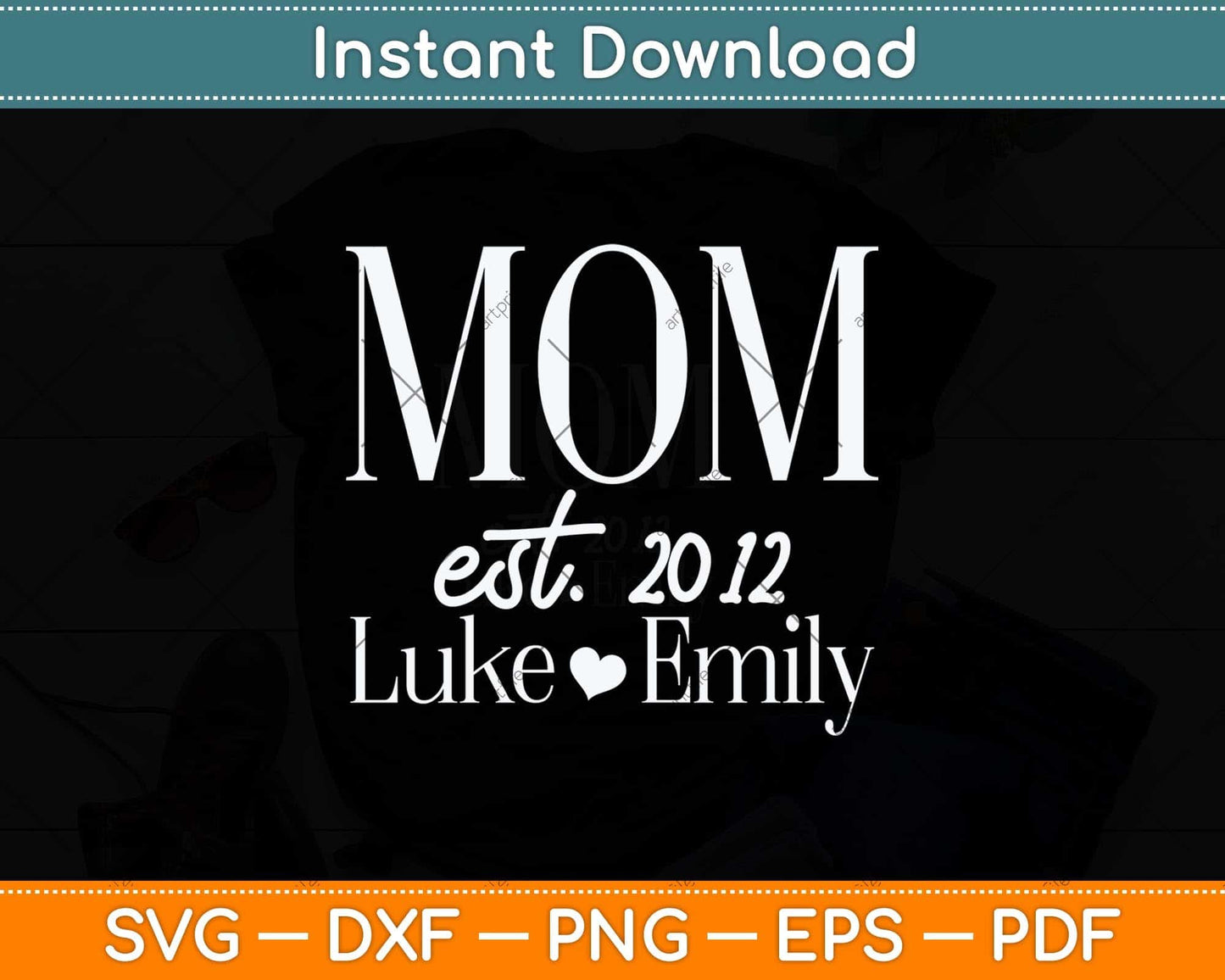 Mom Personalized Mother Outfit Mom Svg Png Dxf Digital Cutting File