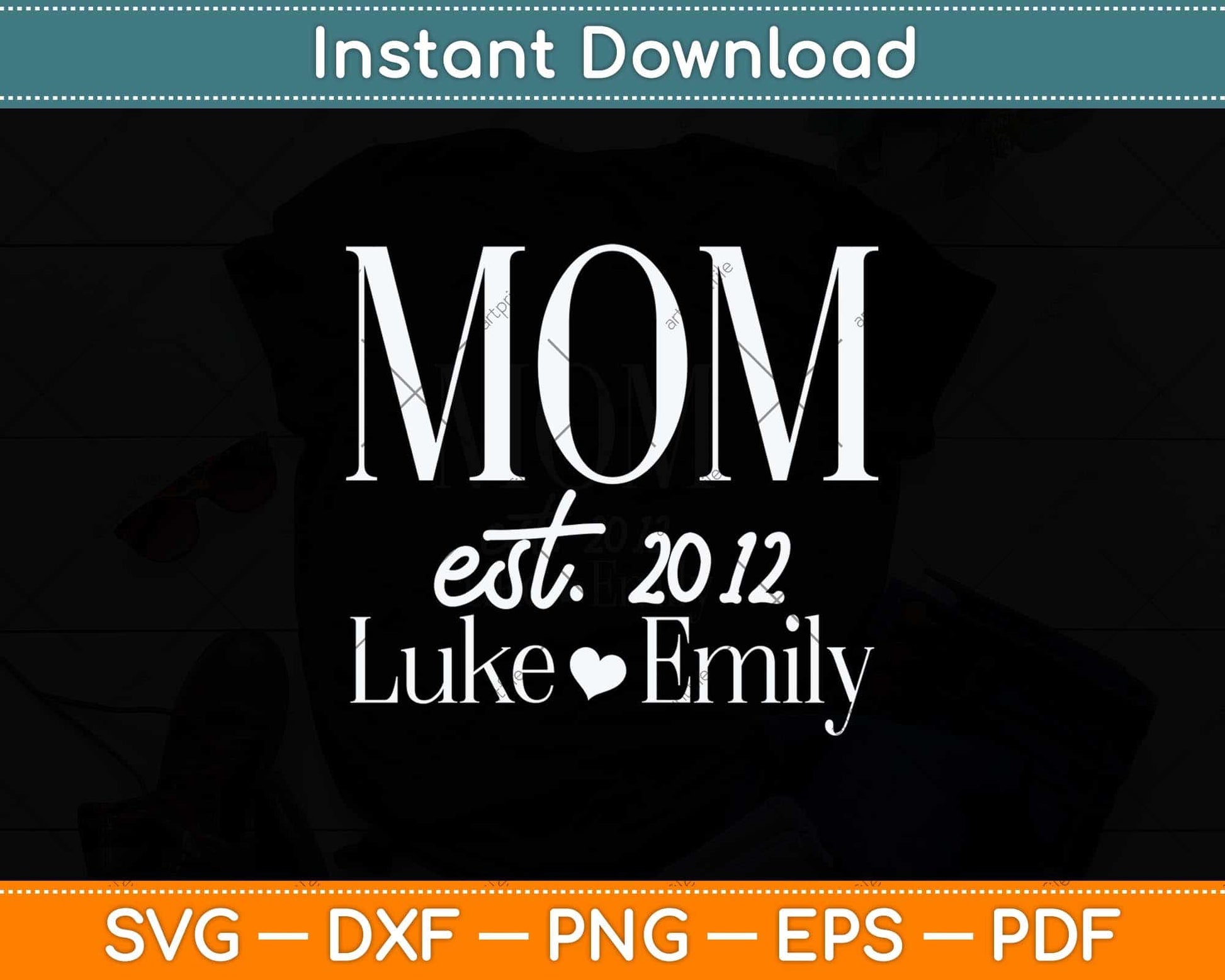 Mom Personalized Mother Outfit Mom Svg Png Dxf Digital Cutting File