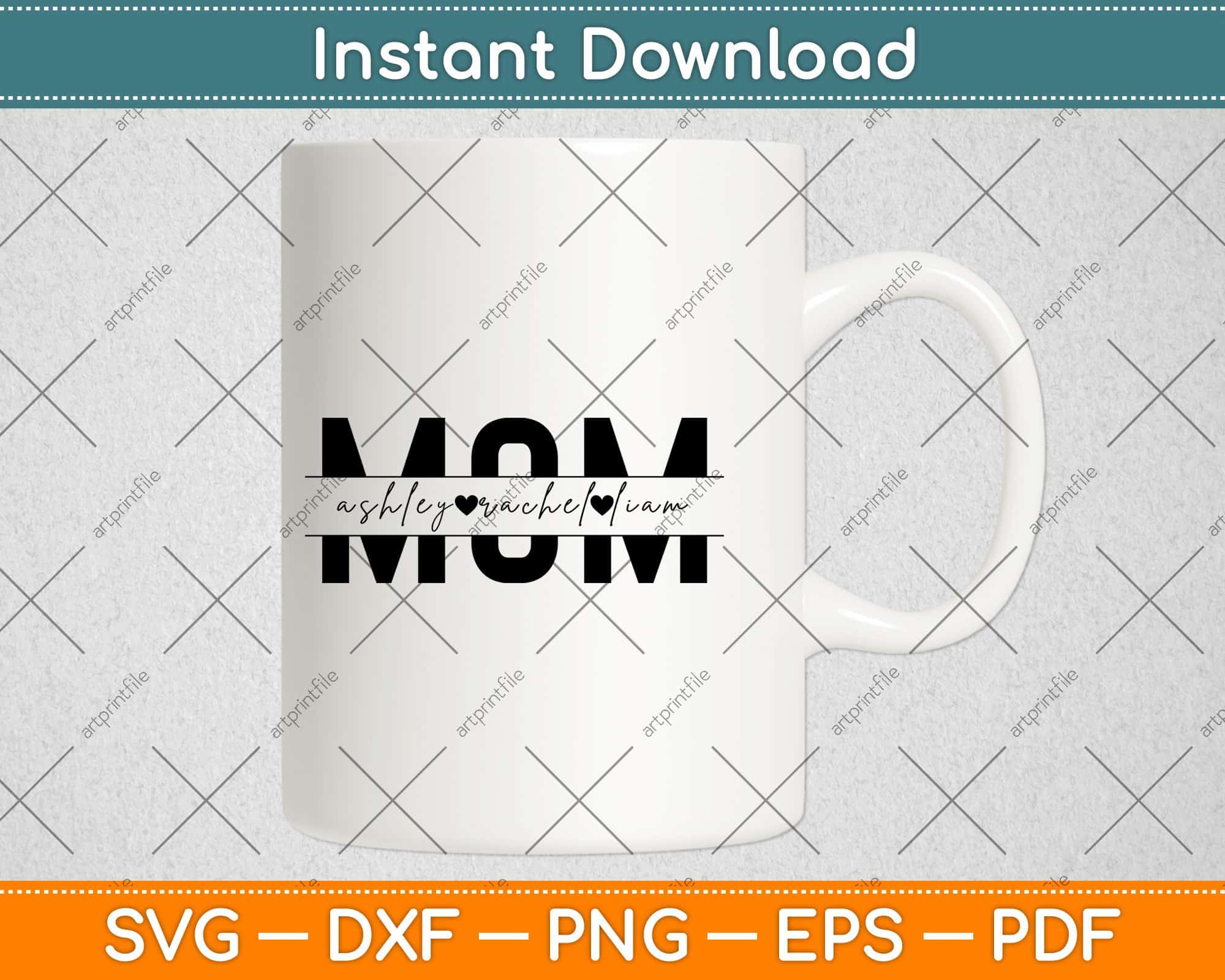 BANNER SPLIT MONOGRAM SVG-Cricut & Silhouette Files SVG DXF EPS PNG