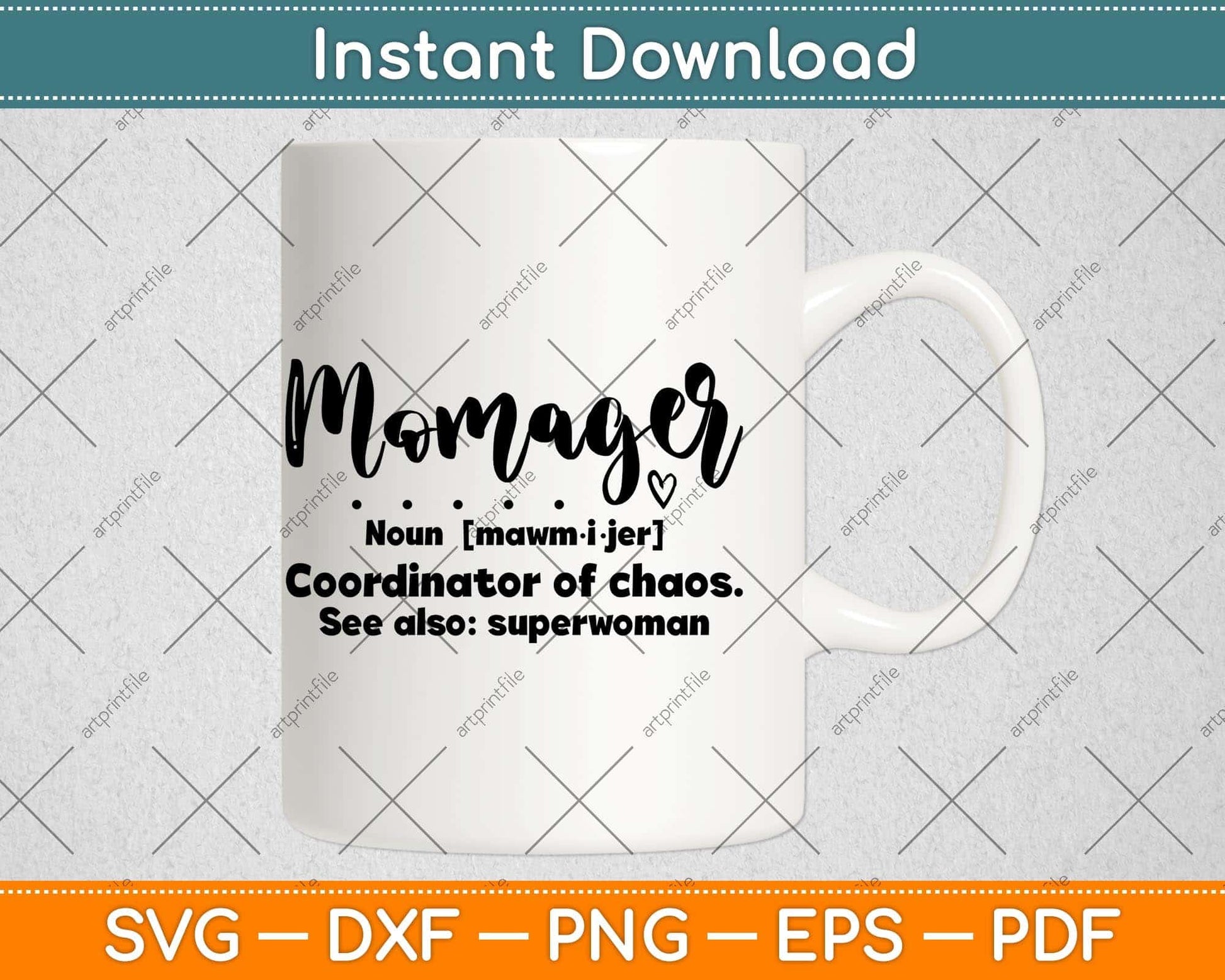 Momager Cricut or Silhouette Svg Png Dxf Digital Cutting File