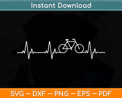 Mountain Bike Heartbeat Cyclist Cool Cycling Svg Png Dxf Digital Cutting File