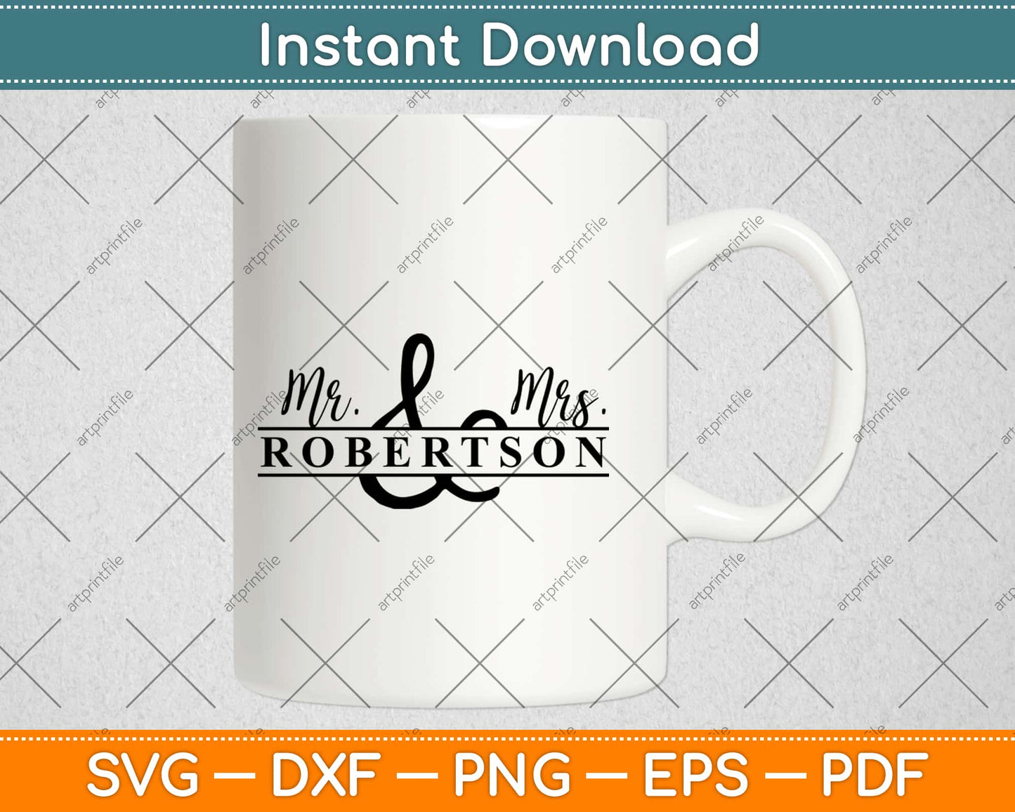 Mr And Mrs Robertson Wedding Svg Design Cricut Printable Cutting Files