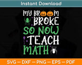 My Broom Broke So Now I Teach Math Funny Svg Png Dxf Digital Cutting File