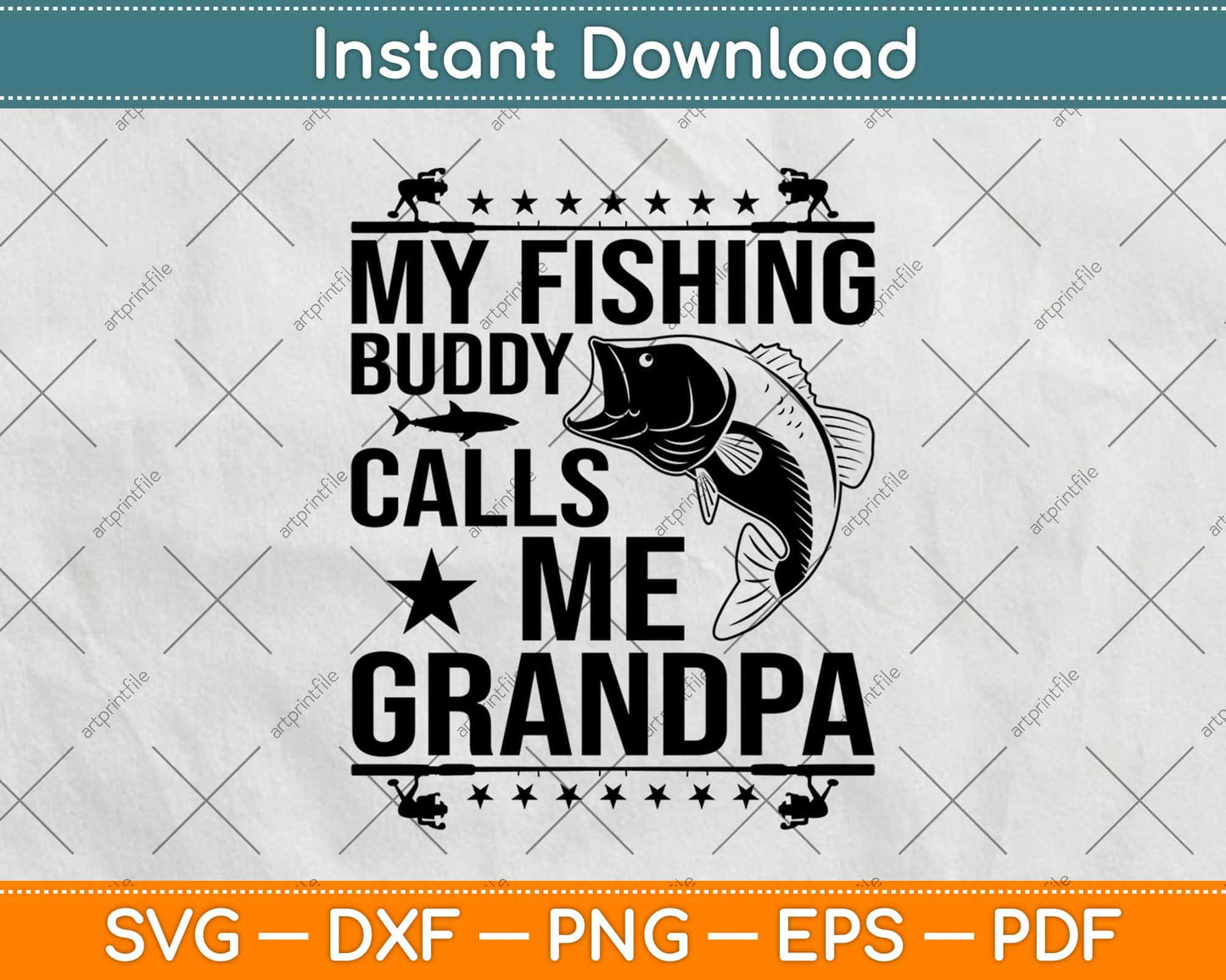 My Fishing Buddies Call Me Grandpa Cute Father's Day Svg Design