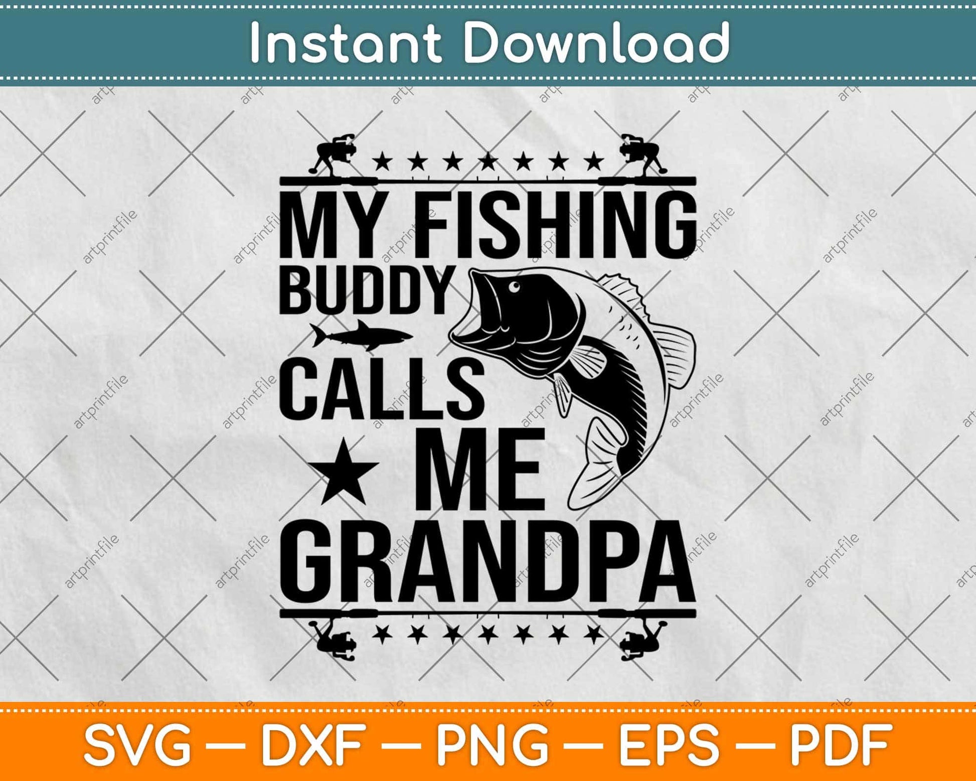 My Fishing Buddies Call Me Grandpa Cute Father's Day Svg Design