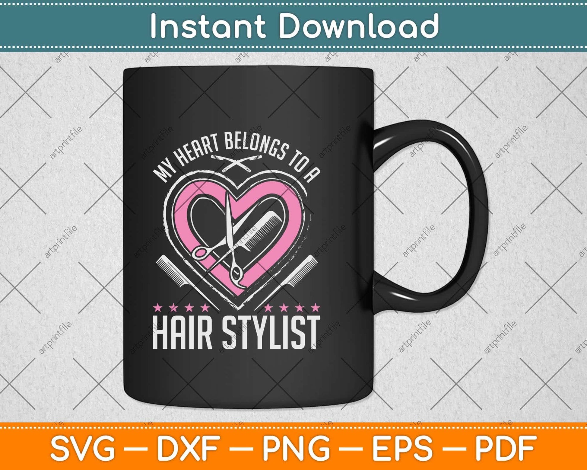 My Heart Belongs To A Hair Stylist Svg Png Dxf Digital Cutting File