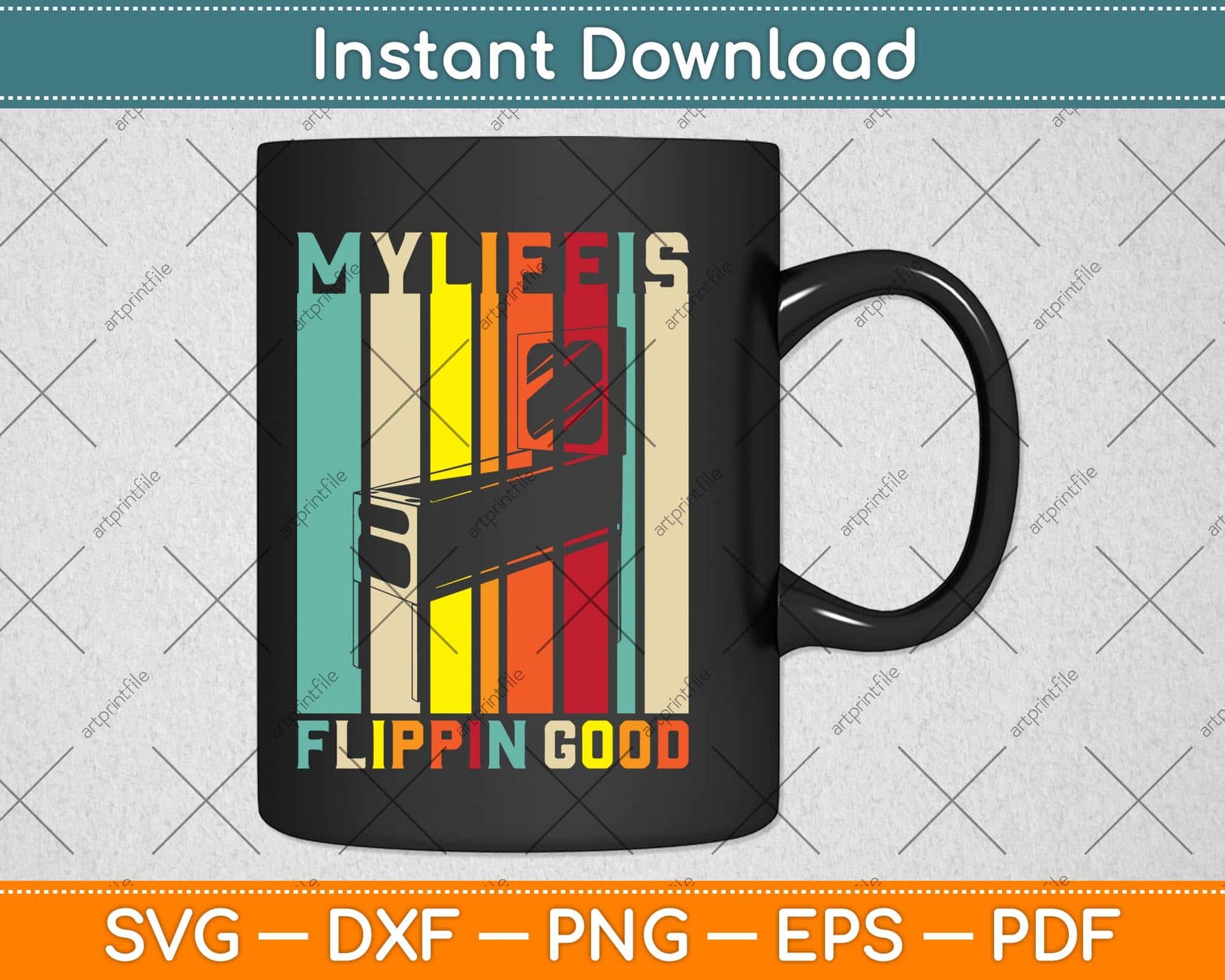 My Life Is Flippin Good Pinball Svg Png Dxf Digital Cutting File