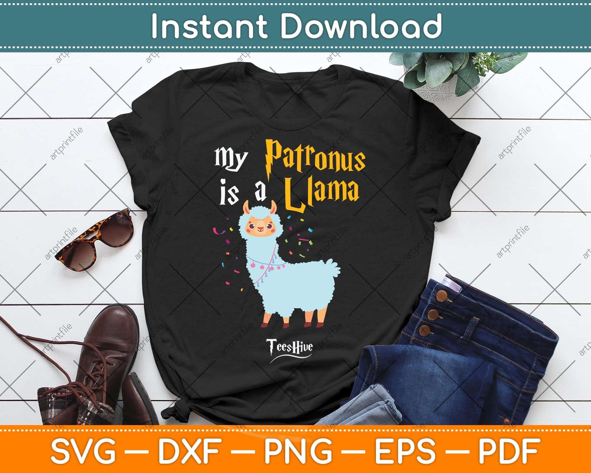 My Patronus Is a Llama Svg Png Dxf Digital Cutting File