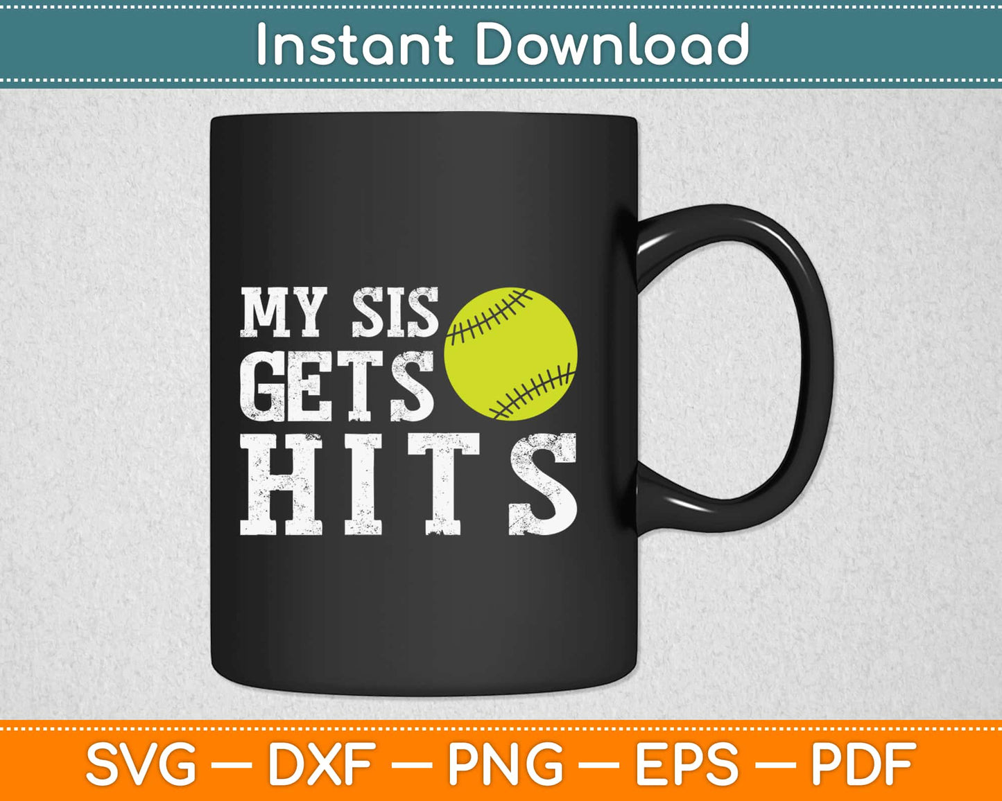 My Sis Gets Hits Softball Svg Design Cricut Printable Cutting Files