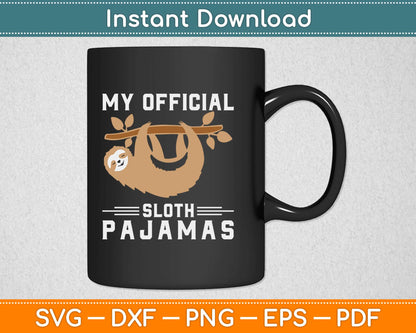 My Summer Vacation Everyday Sloth Pajamas PJs Svg Design Cricut Cutting Files