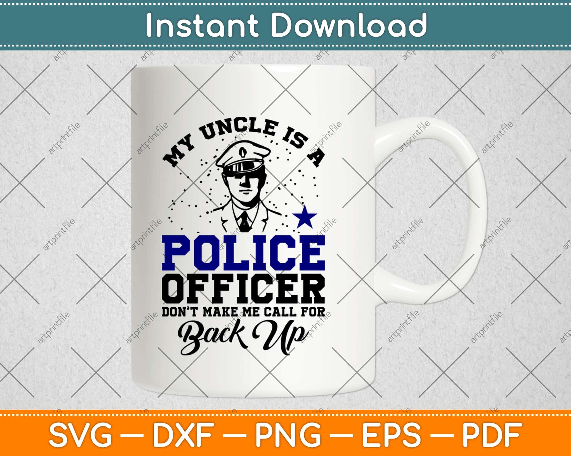 My Uncle Is A Police Officer Funny Kids Boys Svg Design Cricut Printable Cut Files