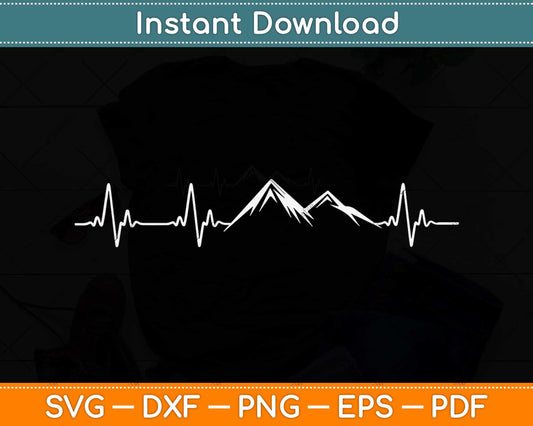 MYHALF Hiking Shirts Women Mountain Heartbeat Svg Png Dxf Digital Cutting File