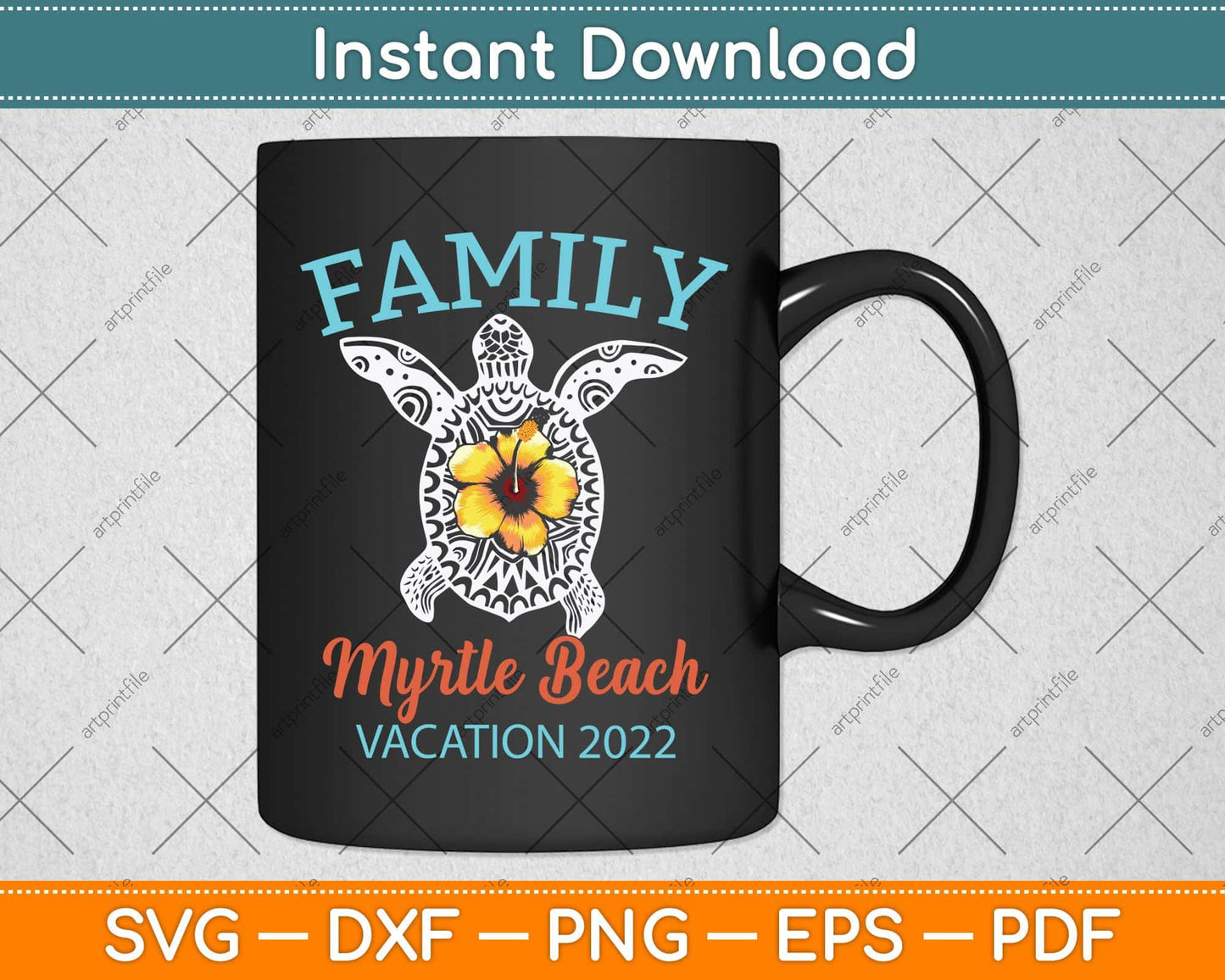 Myrtle Beach Carolina Sea Turtle Vacation 2022 Svg Png Dxf Digital Cutting File