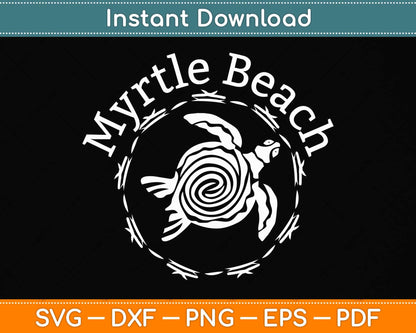 Myrtle Beach Vintage Tribal Turtle Svg Png Dxf Digital Cutting File
