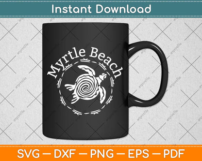 Myrtle Beach Vintage Tribal Turtle Svg Png Dxf Digital Cutting File
