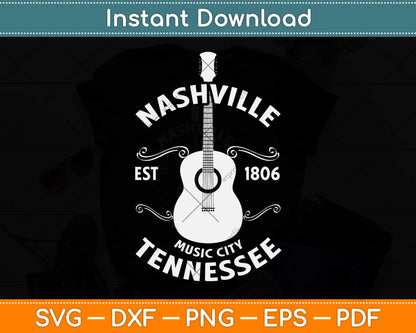 Nashville Music City USA Vintage Svg Png Dxf Digital Cutting File