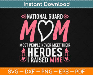 National Guard Mom Army Heroes Military Family Svg Design Cricut Cutting Files