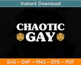 Nerdy Chaotic Gay Alignment Dice Collector D20 Svg Png Dxf Digital Cutting File