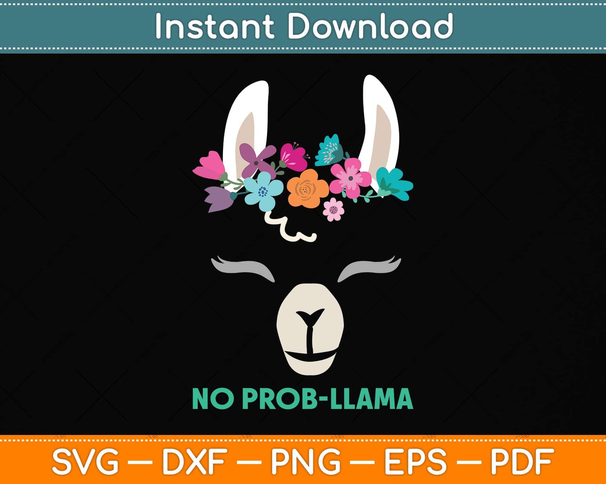 No Prob Llama - Birthday Graduation Svg Png Dxf Digital Cutting File