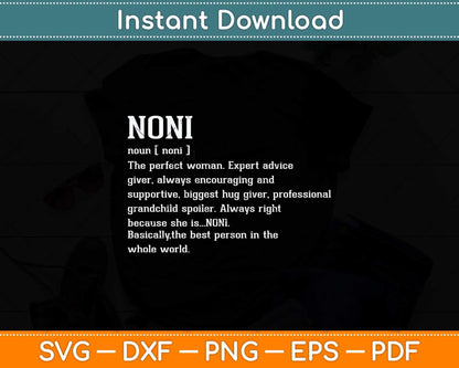Noni Definition Grandma Mother Day Svg Png Dxf Digital Cutting File