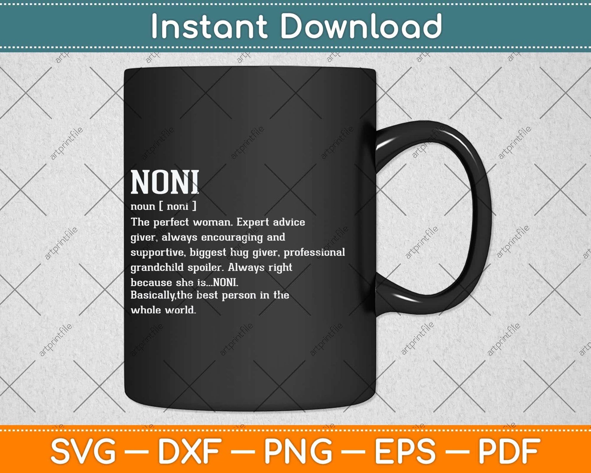 Noni Definition Grandma Mother Day Svg Png Dxf Digital Cutting File