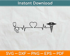 Nurse Heartbeat Svg Design Cricut Printable Cutting Files