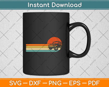 Off Road 4X4 Vintage Retro 70s Sunset Off Road Svg Png Dxf Digital Cutting File