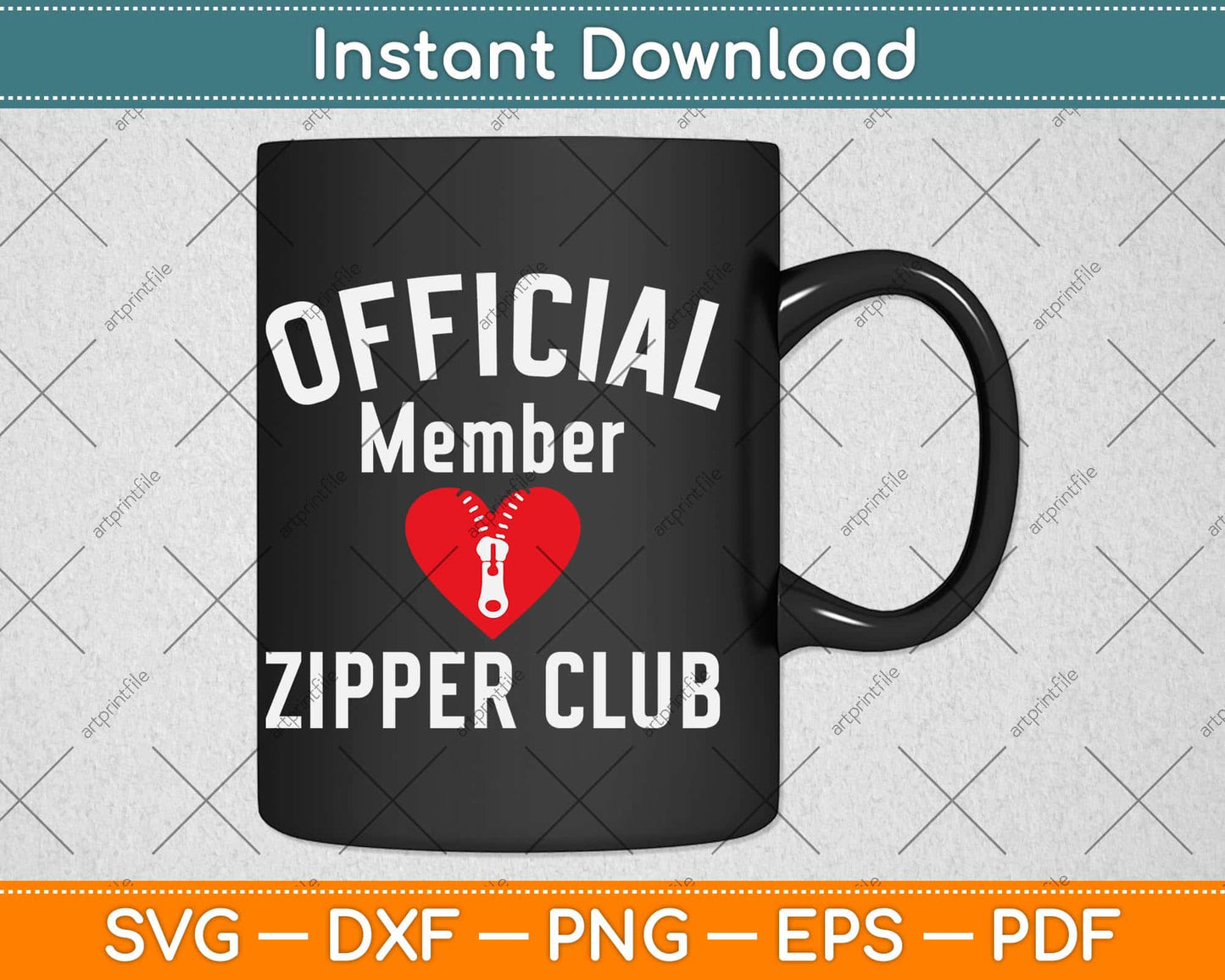 Official Member Zipper Club Open Heart Surgery Svg Png Dxf Digital Cutting File