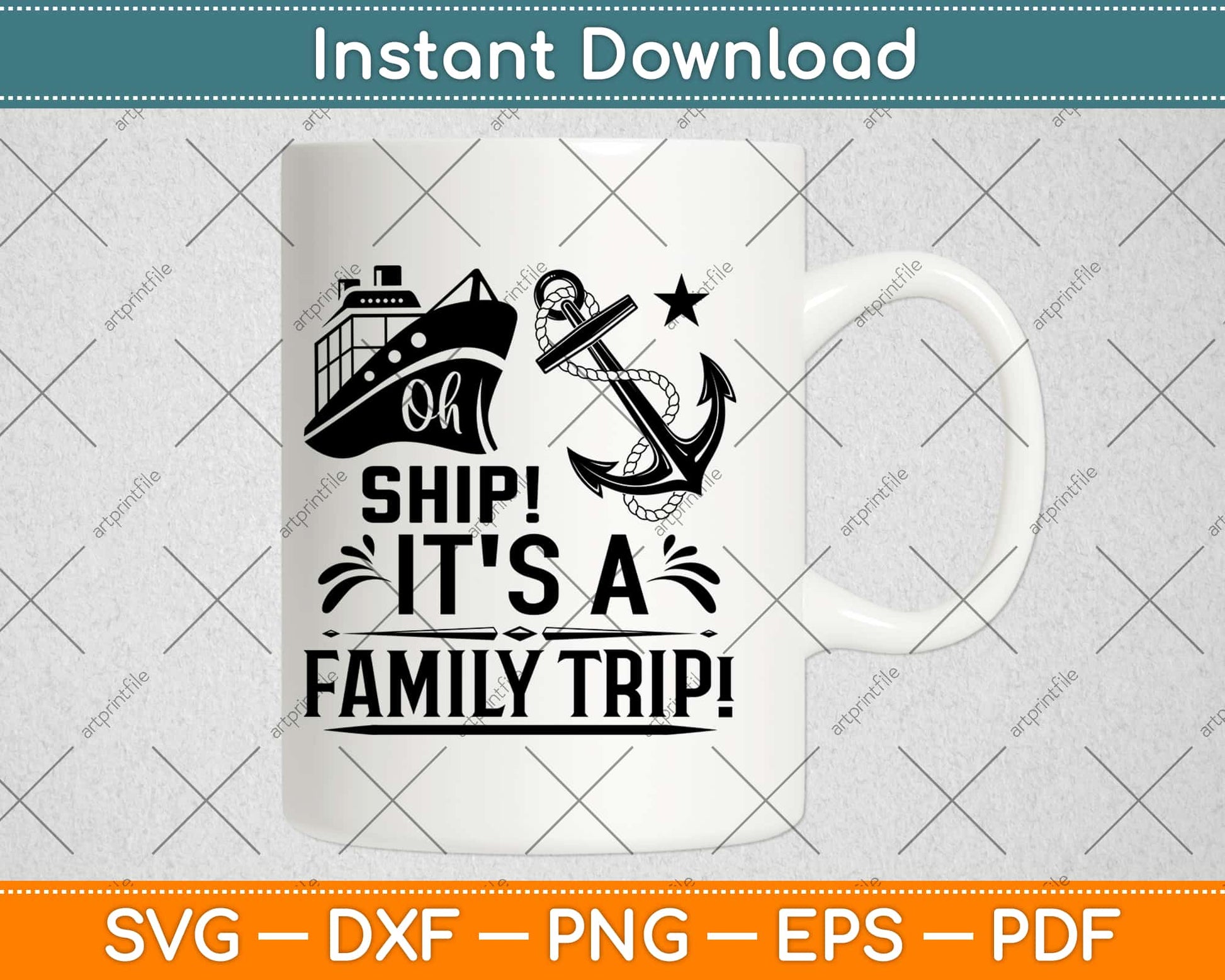 Oh Ship It's a Family Trip Cruise Svg Design Cricut Printable Cutting Files