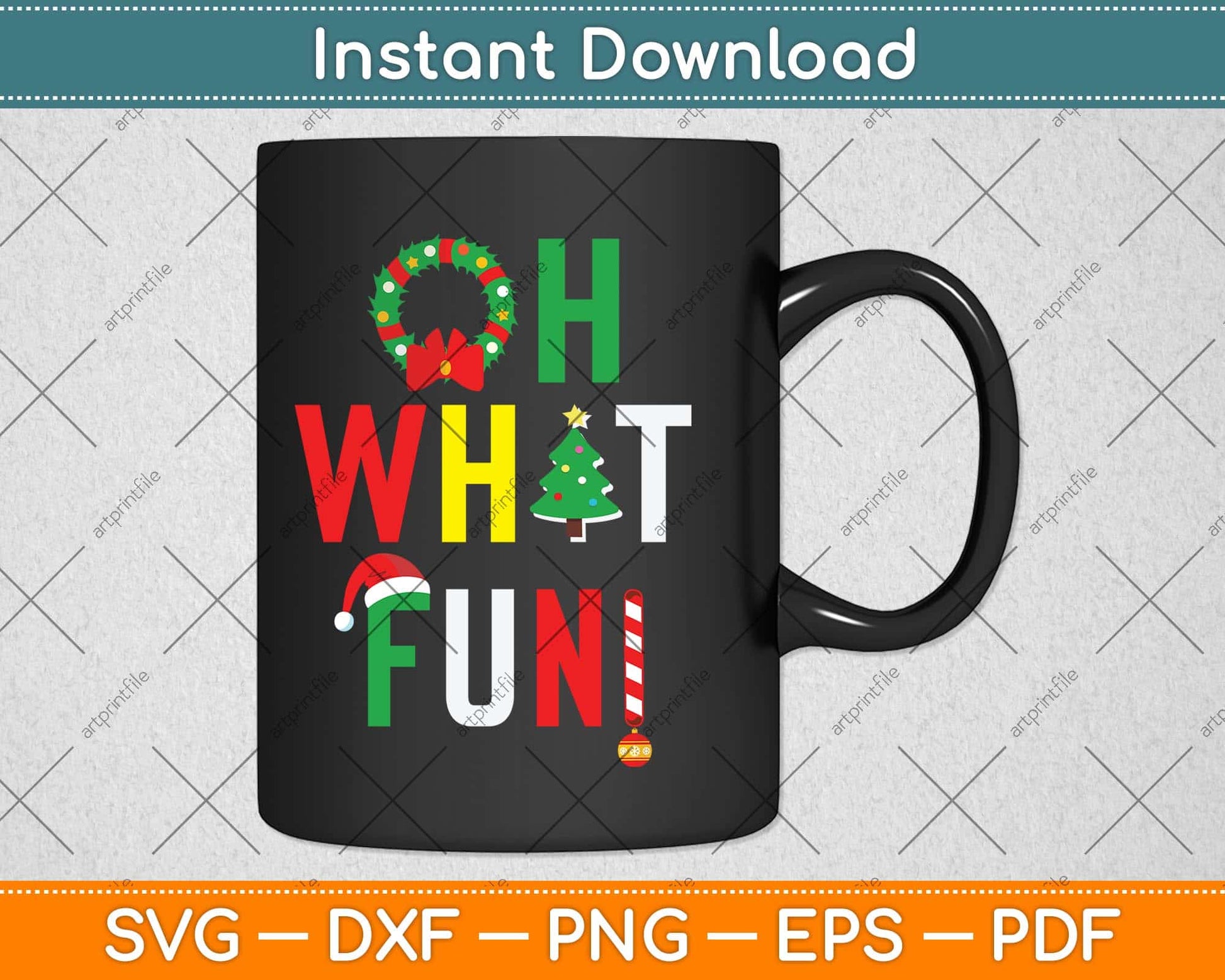 Oh What Fun Christmas Svg Png Dxf Digital Cutting File