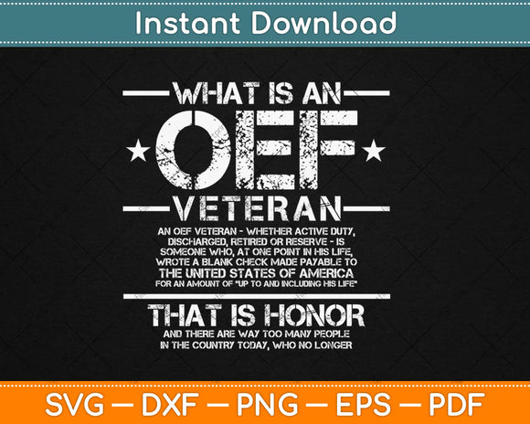 OIF OEF Veteran Definition Iraq Proud Military Army Svg Design Cricut Cutting Files