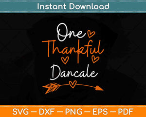 One Thankful Dancale Turkey Thanksgiving Family Svg Design