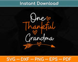 One Thankful Grandma Turkey Thanksgiving Family Svg Design