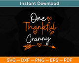 One Thankful Granny Turkey Thanksgiving Family Svg Design