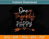 One Thankful Pappy Turkey Thanksgiving Family Svg Design