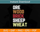 Ore Wood Brick Sheet Wheat Funny Settlers Board Game Svg Png Dxf File