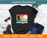 Oregon Pride Bigfoot Mountains 80's Vintage Nature Svg Png Dxf Digital Cutting File