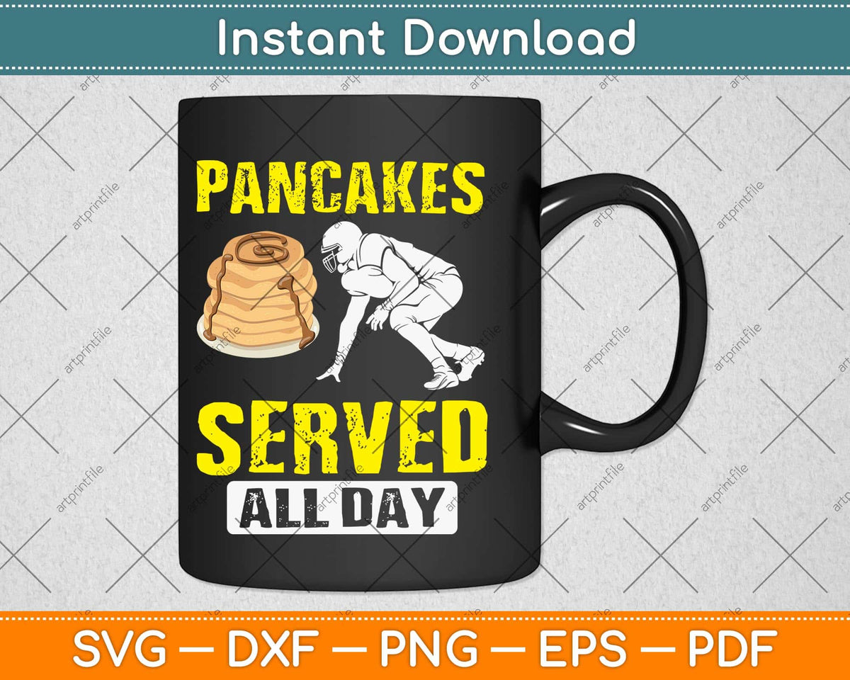 Pancakes Served All Day Fun Lineman Football Christmas Svg Png Dxf File