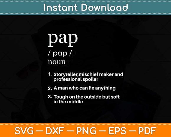 Pap Definition Father's Day Svg Png Dxf Digital Cutting File