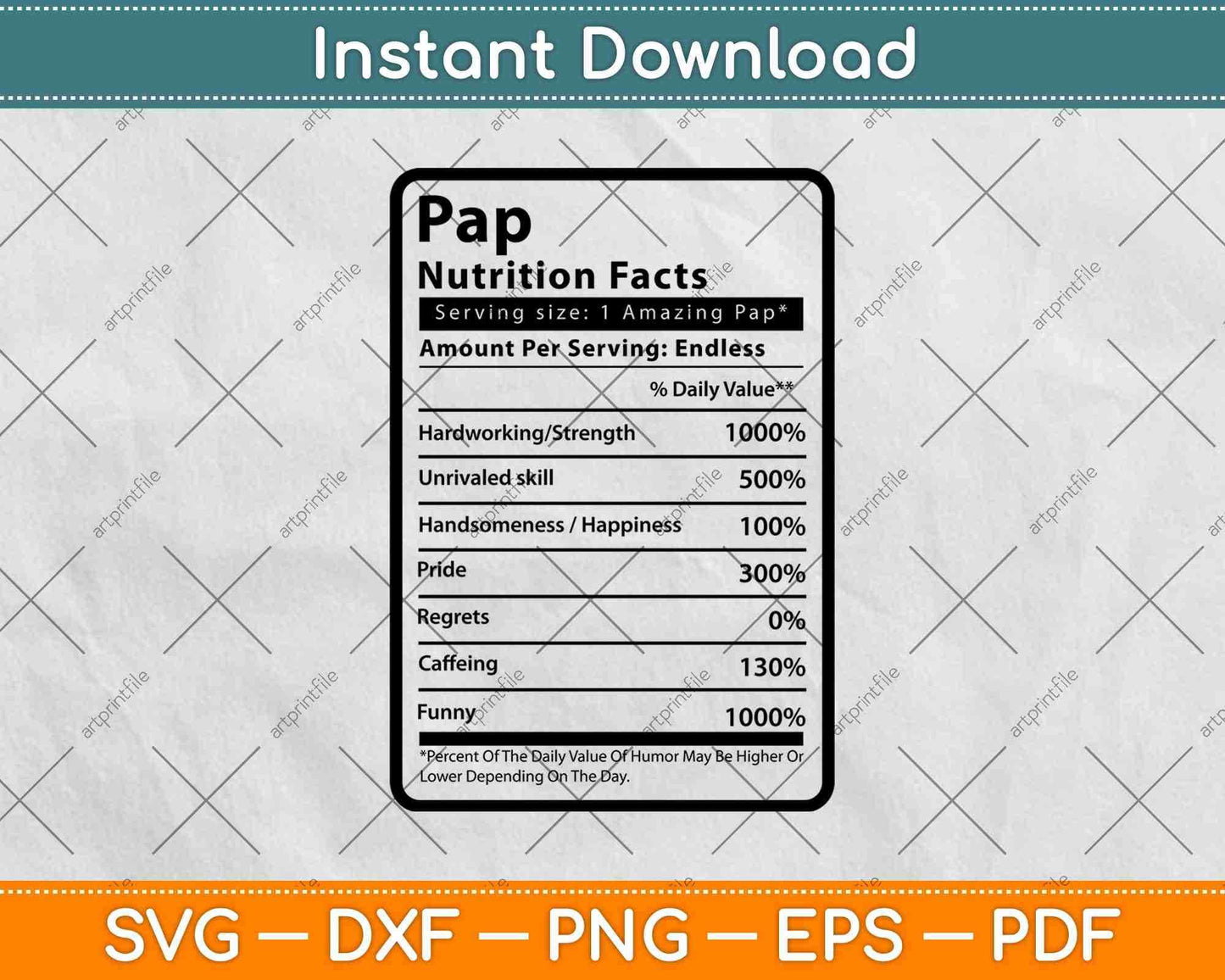 Pap Nutrition Facts Svg Png Dxf Digital Cutting Files