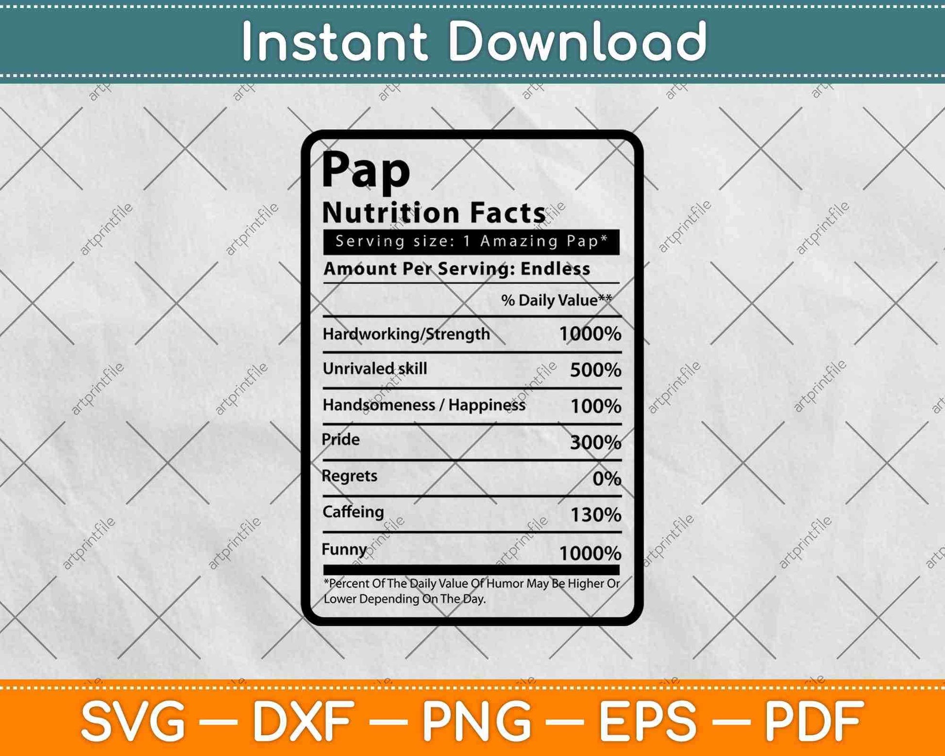 Pap Nutrition Facts Svg Png Dxf Digital Cutting Files