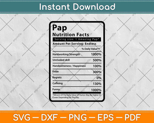 Pap Nutrition Facts Svg Png Dxf Digital Cutting Files