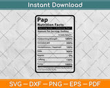 Pap Nutrition Facts Svg Png Dxf Digital Cutting Files