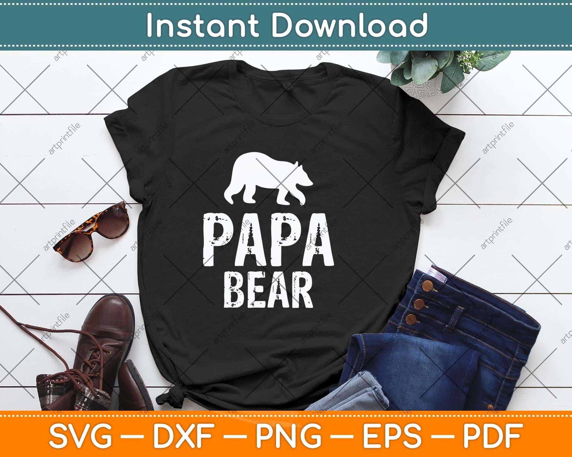 Papa Bear Best Dad Fathers Day Father Pop Svg Png Dxf Digital Cutting File