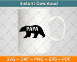 Papa Bear Father's Day Svg Design Cricut Printable Cutting Files