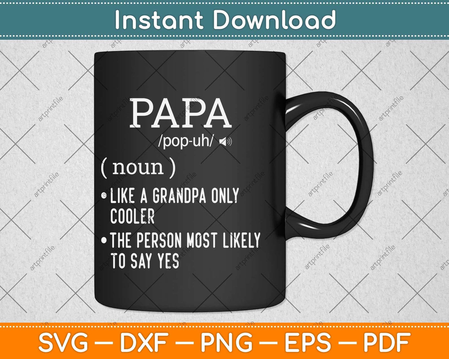 Papa Definition Grandkids Father's Day Svg Png Dxf Digital Cutting File