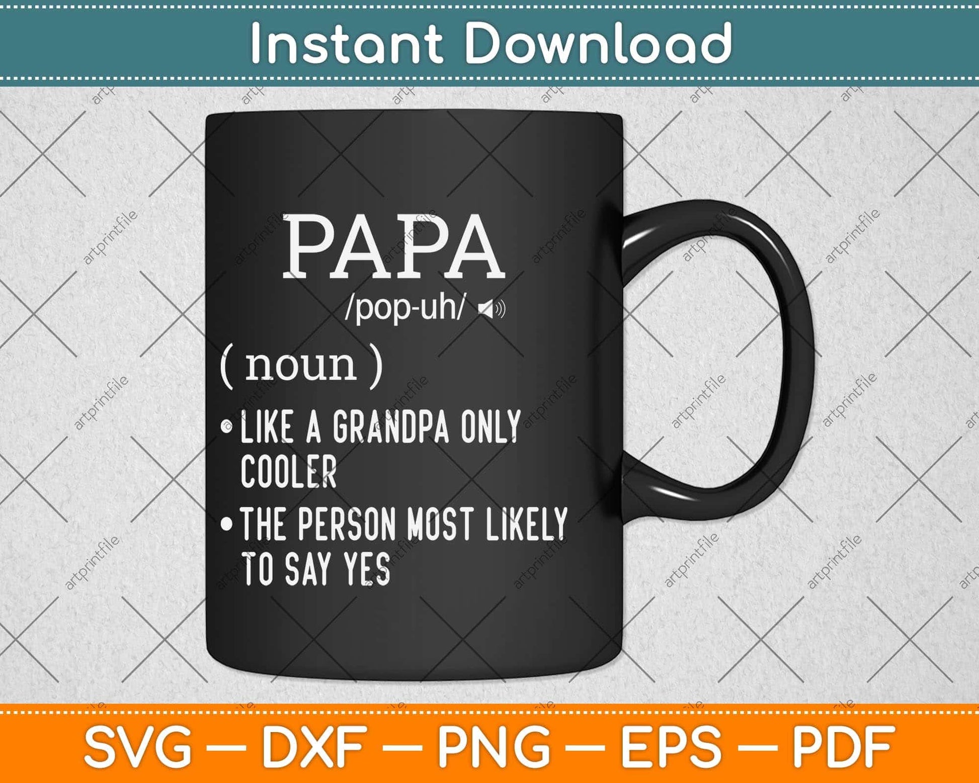 Papa Definition Grandkids Father's Day Svg Png Dxf Digital Cutting File