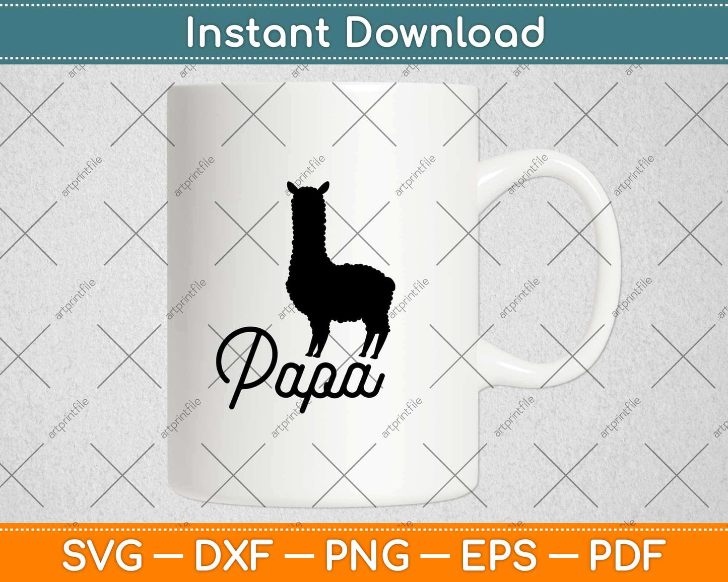 Papa Llama Gift Fathers Day Svg Design Cricut Printable Cutting Files
